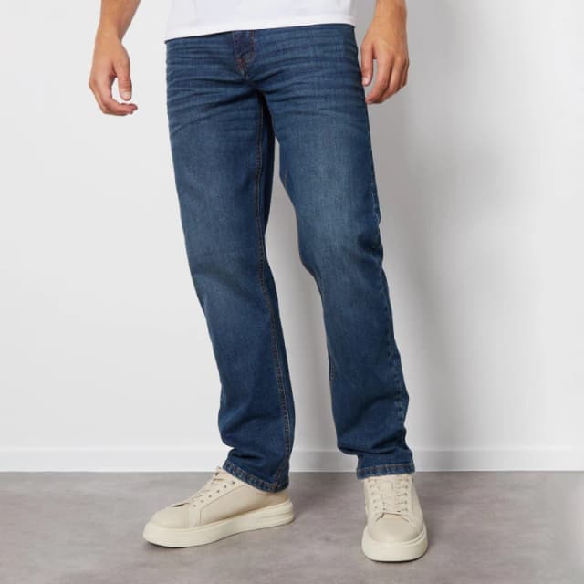 Threadbare 'Canterbury' Straight Fit Jeans With Stretch Dark Indigo