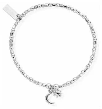 ChloBo Womens Mini Cube Dainty Moon And Sun Bracelet Jewellery