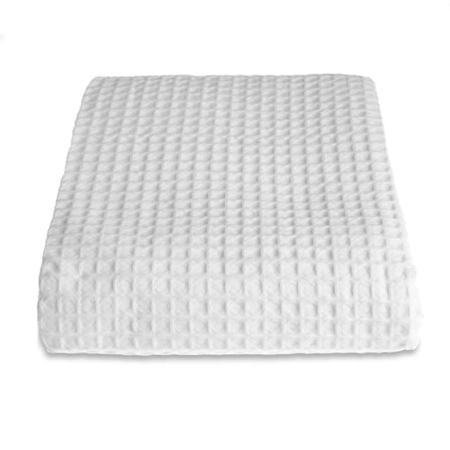 Allure Bath Fashions Luxury Hotel Waffle Throw Blanket Bedspread - 100% Cotton in White Size: Small White Unisex Small