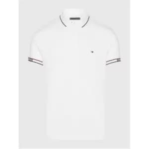 Tommy Hilfiger Knitted Tape Cuff Reg Polo - White