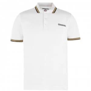 Lambretta Triple Tip Polo Shirt - White/Gld/Blk
