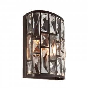 1 Light Indoor Wall Light Dark Bronze with Crystal, E14