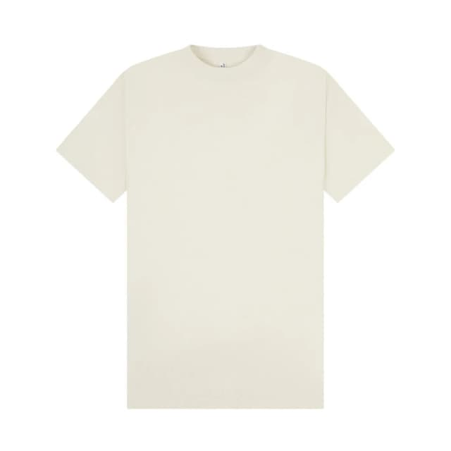 Casual Classics Mens Combed Ringspun Cotton Extended Neckline Oversized T-Shirt in Ecru Size: XS Ecru Male XS