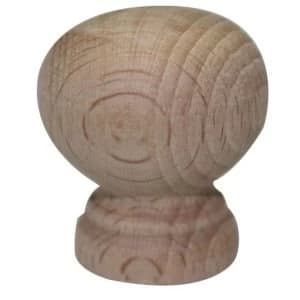 BQ Beech Unfinished Round Furniture Knob L30mm Pack of 10