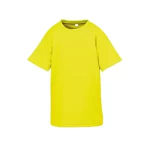 Spiro Chidlrens/Kids Impact Performance Aircool T-Shirt (3-4 Years) (Flo Yellow)