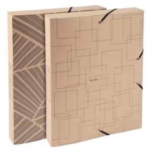 Eterneco Elasticated Box File 40mm A4 Assorted Designs, Pack of 8