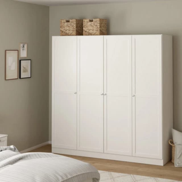 Furniture To Go Brande Wardrobe with 4 Frame Doors White unisex