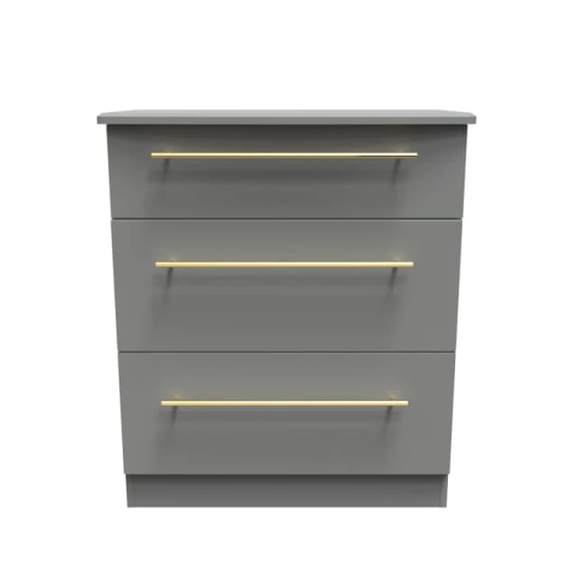 Helmsley 3 Drawer Deep Chest In Dusk Grey (Ready Assembled)