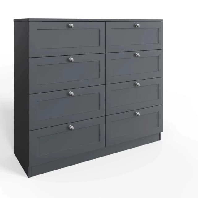 FWStyle FWStyle Dark Matt Grey 8 Drawer Chest Of Drawers Grey One Size Unisex 5056413129291