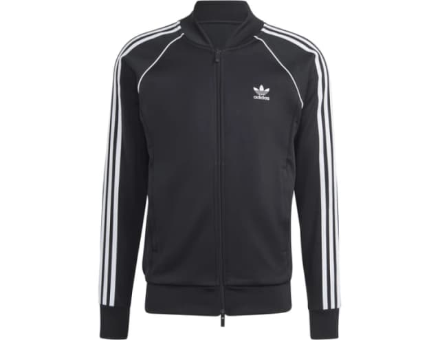 adidas Originals Mens 3-Stripe Full Zip Top - Black/White, Size L, Men Black/White WA96R Male L