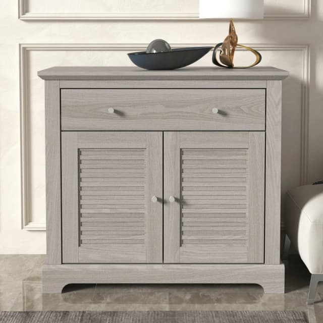 GFW Salcombe Compact Sideboard Warm Grey Oak, Grey SALCSBWGO