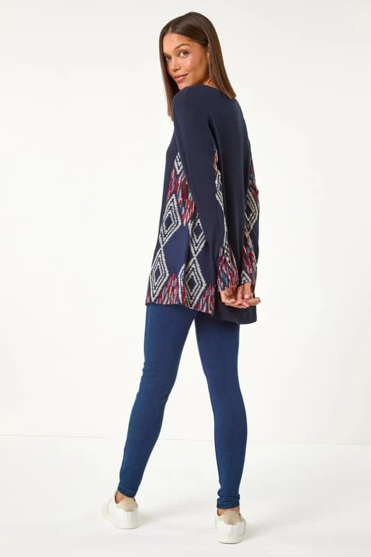 Roman Side Printed Tunic Midnight