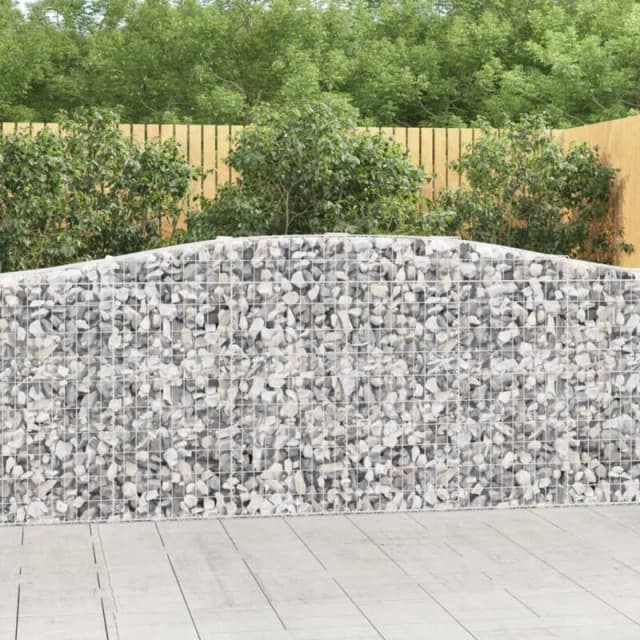 VIDAXL Arched Gabion Baskets 4 pcs 400x50x100/120cm Galvanised Iron Vidaxl 8720845565411