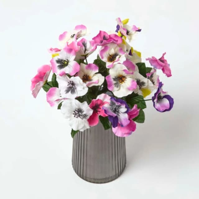 Homescapes Set Of 3 Pansy Spray Single Stems