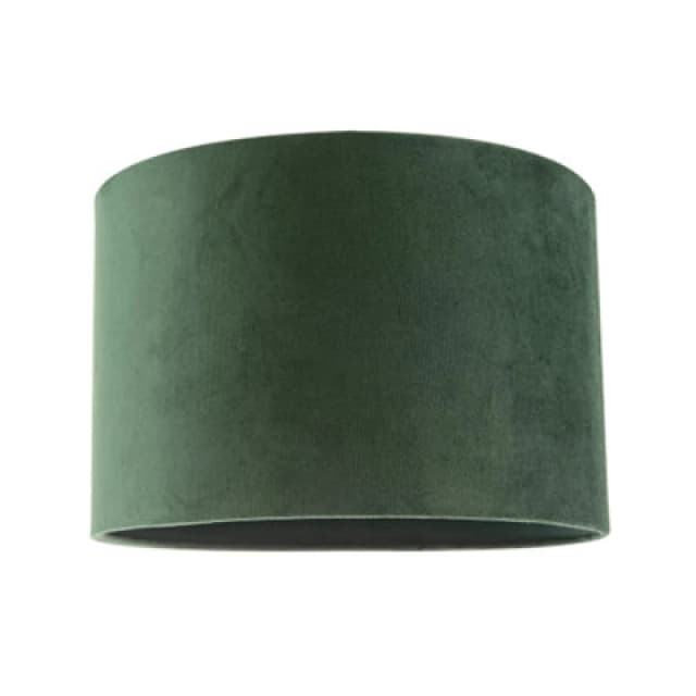 Happy Homewares Soft Velvet Forest Green Fabric Round Lamp Shade For Table Or Pendant