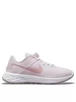 Nike Revolution 6 Flyease - Pink/White, Size 4, Women