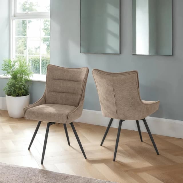 Seconique Lewis Swivel Dining Chair in Fawn Fawn Unisex