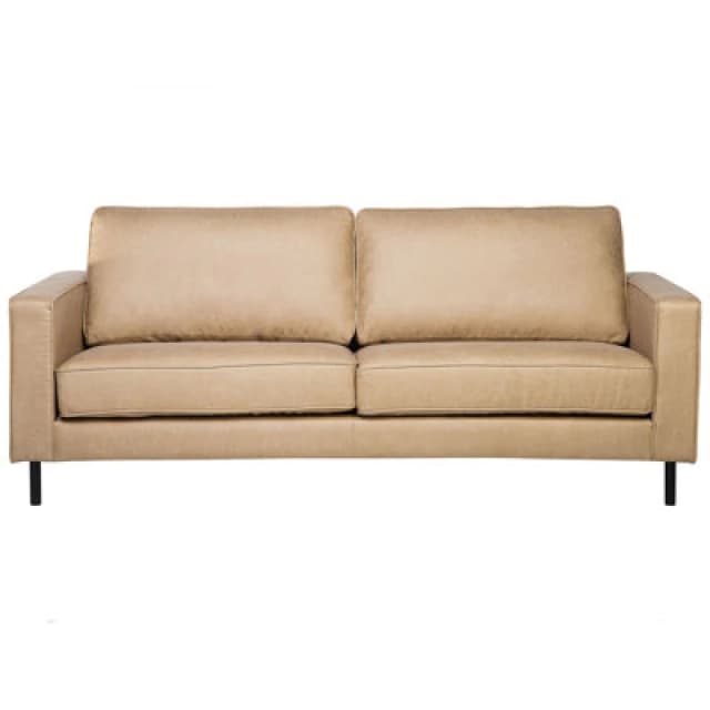 Beliani Sofa 3 Seater Savalen Faux Leather Beige