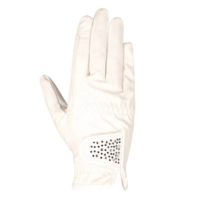 Hy Mens Shimmer Riding Gloves in White Size: XS White Male XS