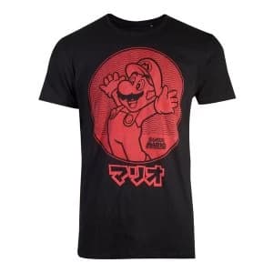 Nintendo - Red Jumping Mario Unisex Large T-Shirt - Black