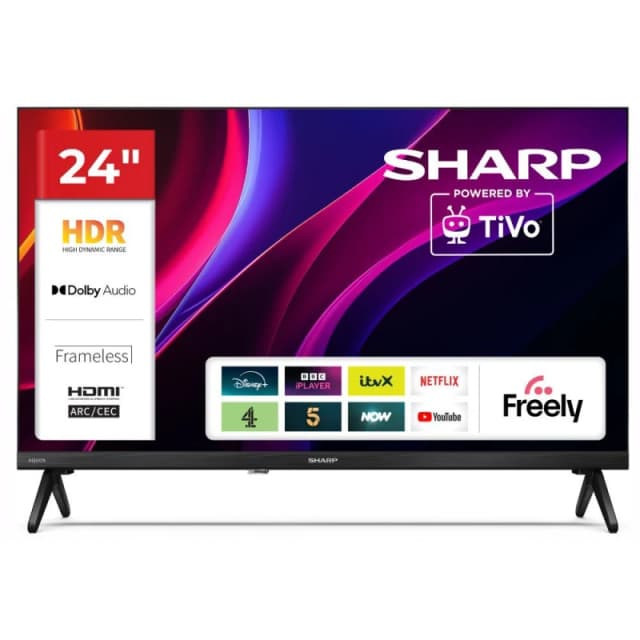 Sharp 24HE2245K 24" Full HD TiVo Smart TV Frameless in Black Unisex