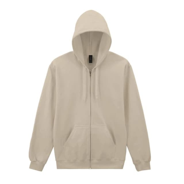 Gildan Mens Softstyle Fleece Midweight Full Zip Hoodie in Light Sand Size: Small Light Sand Male S