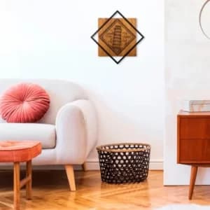 Italy Stamp Walnut Black Decorative Wooden Wall Accessory