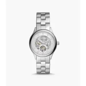 Fossil Womens Modern Sophisticate Automatic Stainless Steel Watch - Silver
