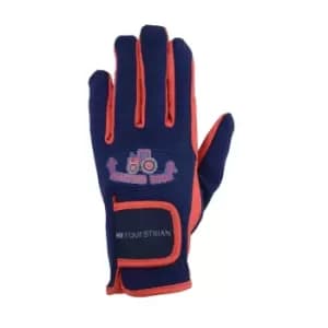 Hy Childrens/Kids Tractors Rock Gloves (M) (Navy/Red)