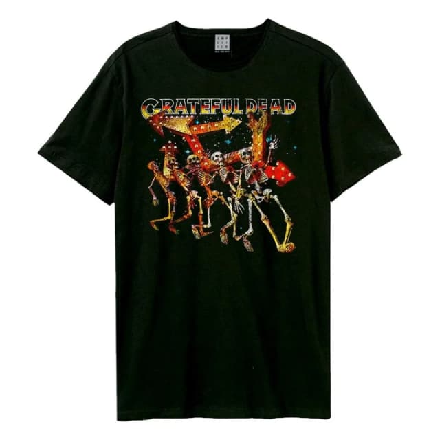 Amplified Amplified Men Dancing Skellies Grateful Dead T-Shirt in Black Size: X-Small Black XS Male 5063852060542