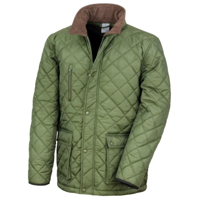 Result Result Men Cheltenham Gold Fleece Lined Jacket (Water Repellent & Windproof) in Olive Size: X-Small Olive XS Male 5054752961282