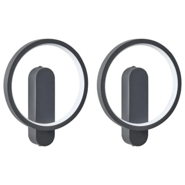 Beliani Set Of 2 Wall Lamps Blies LED Metal Black