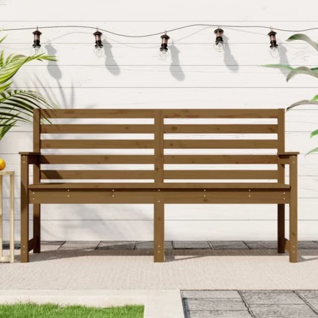 VIDAXL Garden Bench Honey Brown 159.5x48x91.5cm Solid Wood Pine Vidaxl 8720845691875