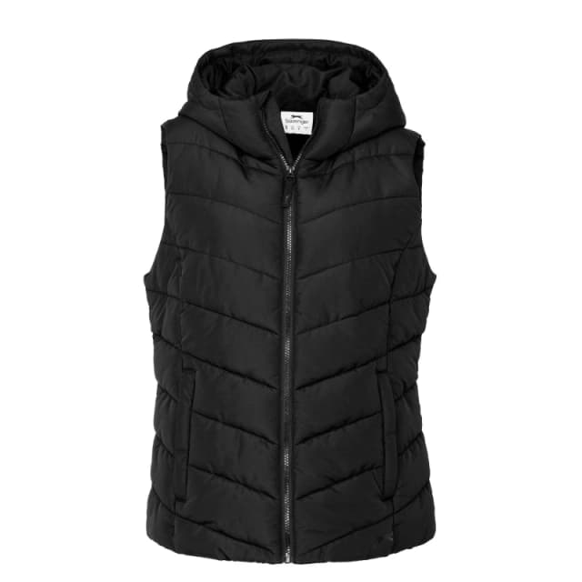 Slazenger Womens Padded Full Zip Gilet Black female 8 (36)