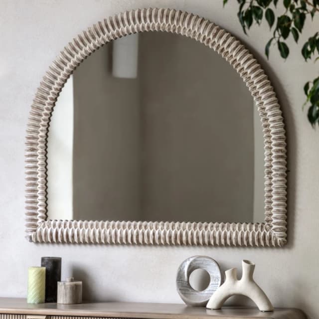 Gallery Pimlico Arch Mirror Distressed Cream 1200X1000Mm Cream W7KCJ Unisex
