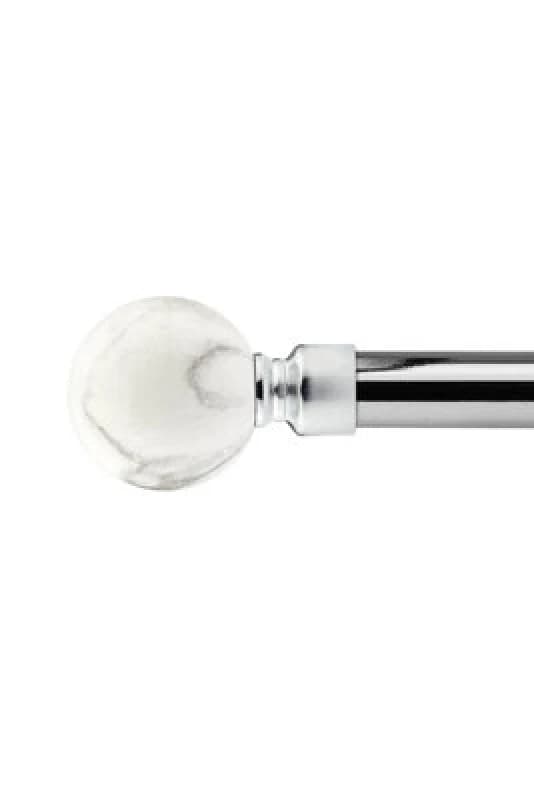 Unknown 16-19mm Mineral Extendable Eyelet Metal Curtain Pole Set Brushedsilver 120-210Cm