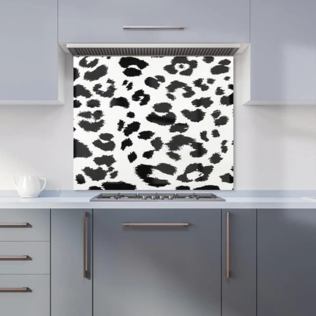 Warren Reed - Designer Black Leopard Print Kitchen Splashback Size: 700mm x 650mm Black Unisex 700mm x 650mm