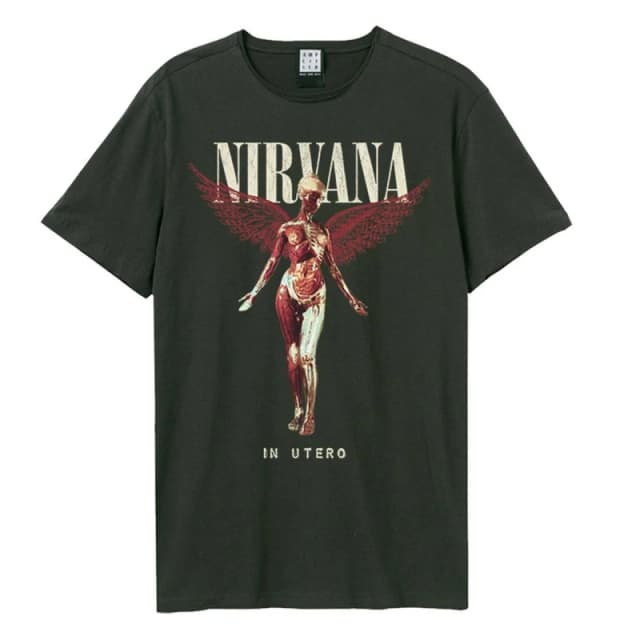 Amplified Amplified Men In Utero Nirvana T-Shirt in Charcoal Size: Small Charcoal S Male 5063470089864