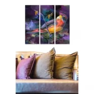 MDF765914 Multicolor Decorative MDF Painting (3 Pieces)