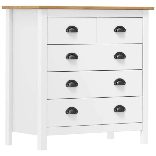 VIDAXL Sideboard Hill White 79x40x80cm Solid Pine Wood Vidaxl 8719883909844