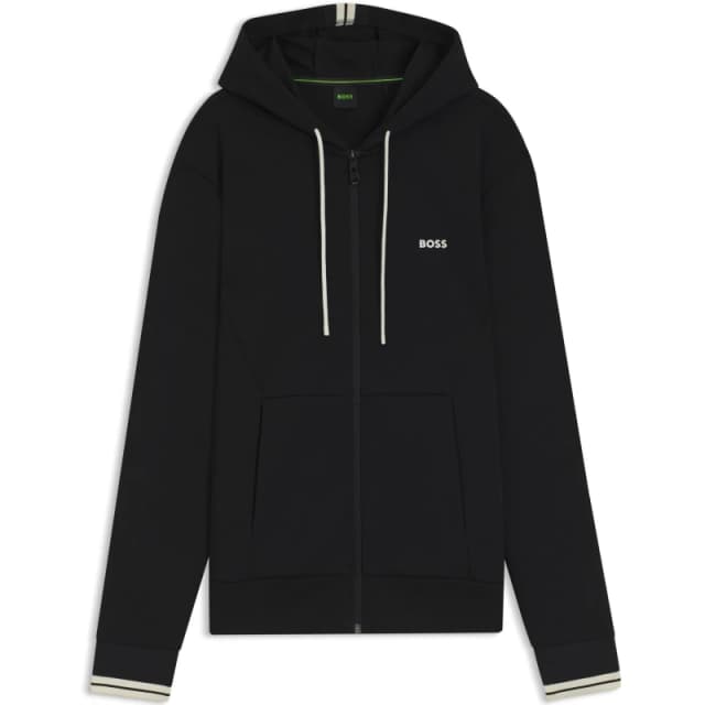 Boss Mens Zip Hoodie, Advanced Stretch Black male XL