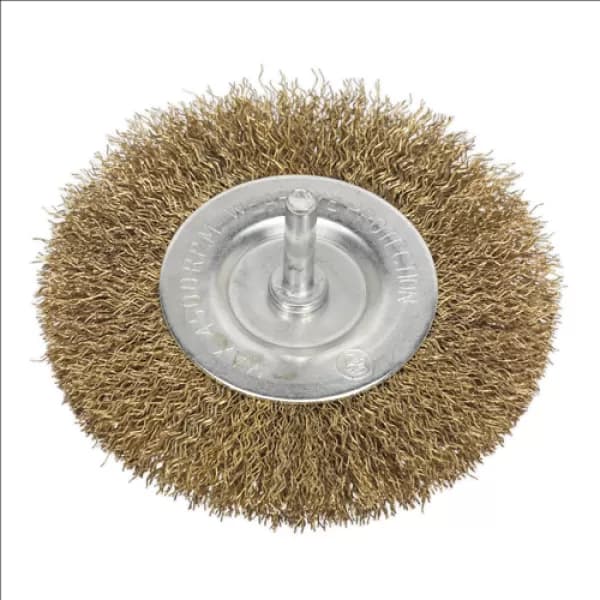 Genuine SEALEY SFB100 Flat Wire Brush Ø100mm with 6mm Shaft