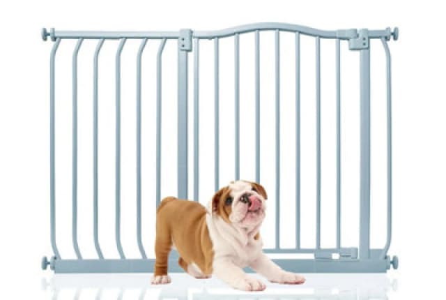 Bettacare Curved Top Dog Gate, 98Cm -107Cm, Matt Grey, Pressure Fit Pet Gate For Dog And Puppy, Pet And Dog Barrier