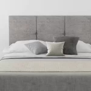 Aspire - Caine Upholstered Headboard, Firenza Velour, Silver - Headboard 60cm Size Double (135x200)