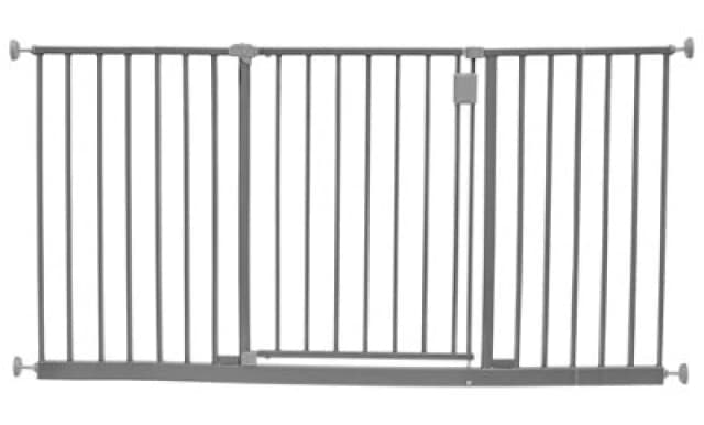 Safetots Extra Wide Hallway Gate, 140Cm - 146Cm, Matt Grey,pressure Fit Baby Gate For Hallways And Wide Spaces