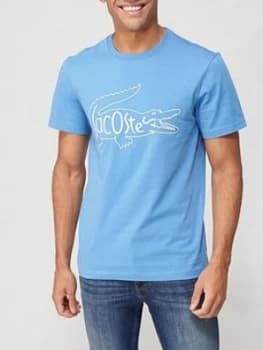 Lacoste Inside Croc Large Logo T-Shirt - Blue Size M Men