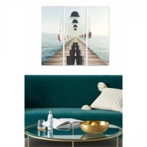 MDF638004649 Multicolor Decorative MDF Painting (3 Pieces)