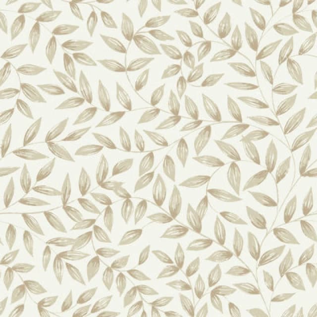 Grandeco Jessy Handpainted Leaf Trail Textured Wallpaper, Neutral Beige