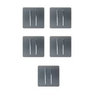 Trendi 2G 2W 10 Amp Switch, 5 Pack - Warm Grey