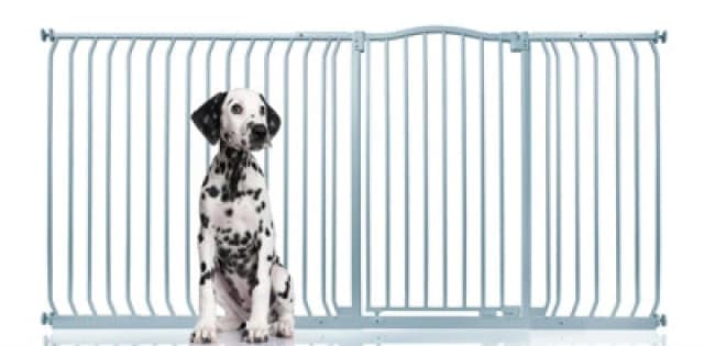 Bettacare Extra Tall Curved Top Dog Gate, 207Cm - 216Cm, Matt Grey, Extra Tall 100Cm In Height, Pressure Fit Pet Gate